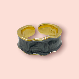 Black Enamel Ring