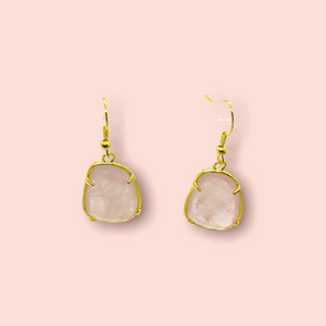 Rose Quartz Drop Earrings