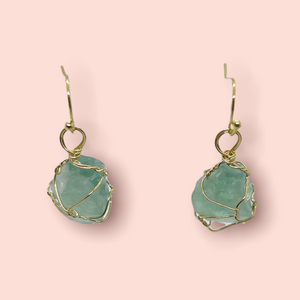 Raw Jade Earrings