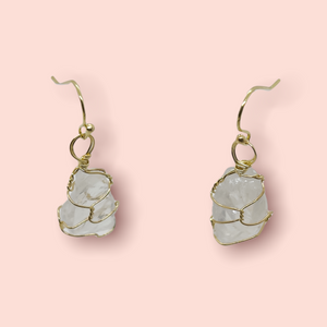 Raw Quartz Earrings